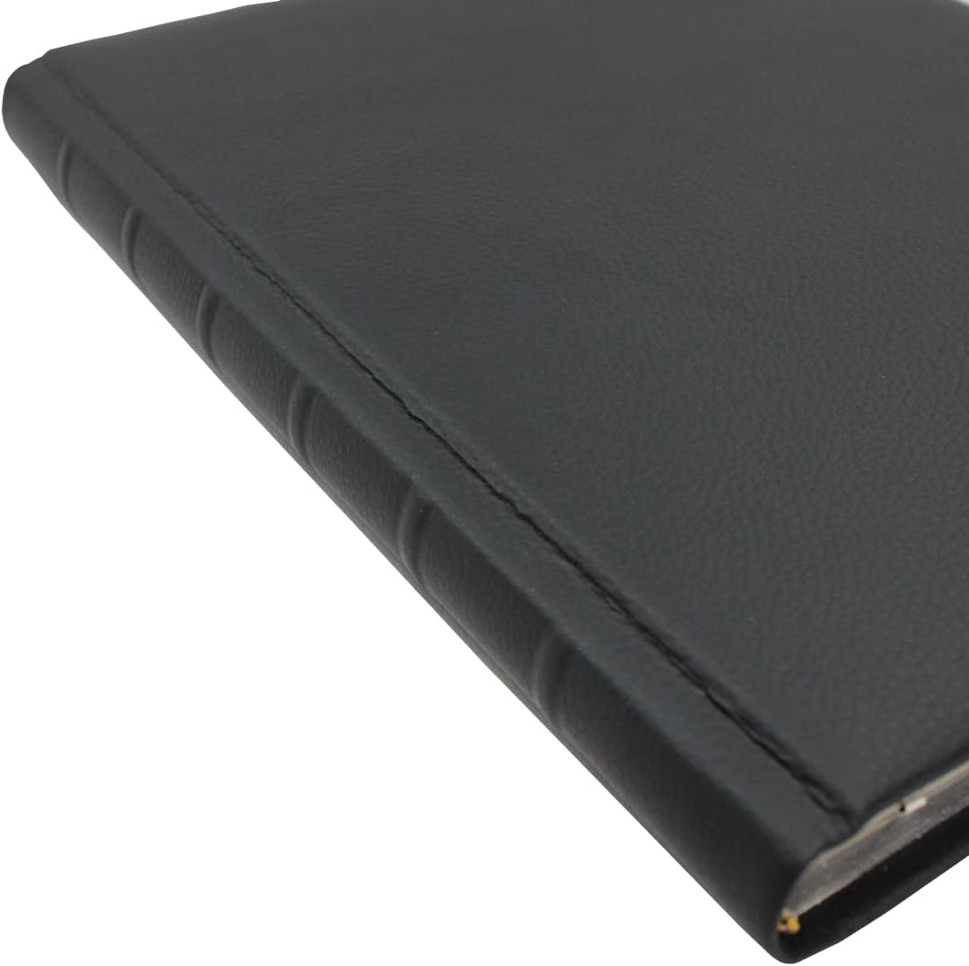 Gästebuch Leder schwarz mit Silberschnittblock und Prägung"Gästebuch"