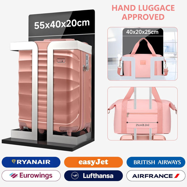 Sea choice Hartschalenkoffer Handgepäck 55x40x20cm Reisekoffer 100% ABS Trolley Kabine mit 1 Reiseta