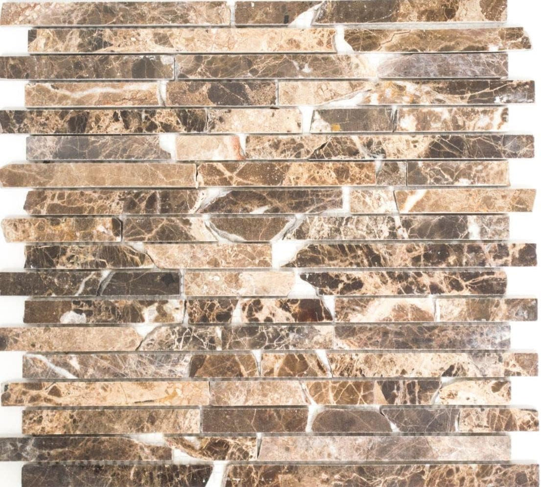 Mosaik Fliese Marmor Naturstein Brick Impala braun poliert MOS40-1306 | 10 Mosaikmatten 305x322 mm /