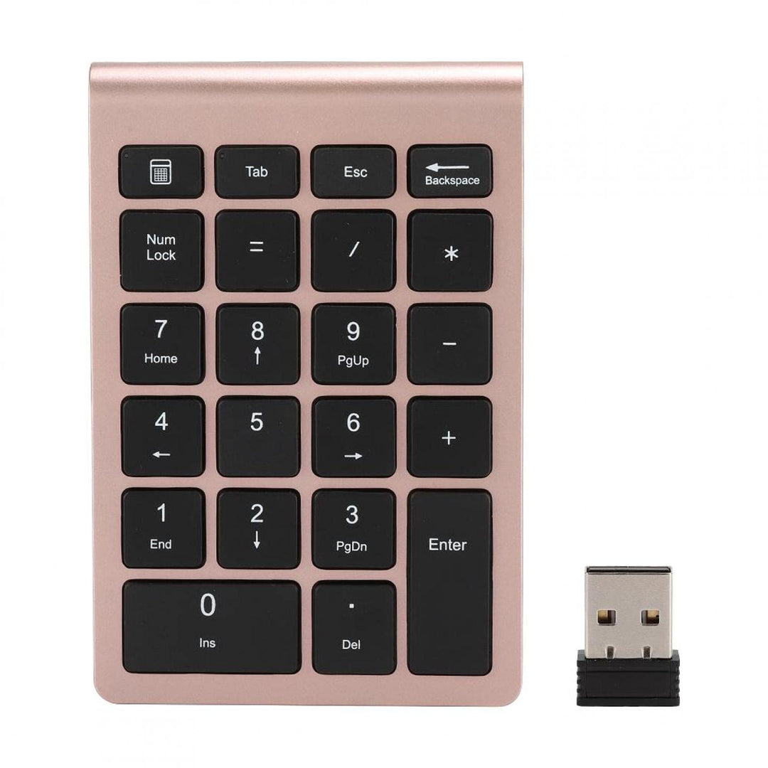 ASHATA Zehnertastatur, 22 Tasten Zehnertastatur USB 2.4G Kabellose Ergonomietastatur mit Empfänger,