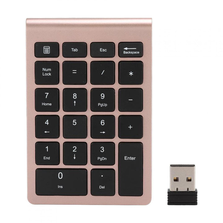 ASHATA Zehnertastatur, 22 Tasten Zehnertastatur USB 2.4G Kabellose Ergonomietastatur mit Empfänger,