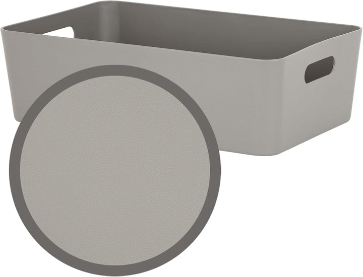 #11 3x Ordnungsbox - 12 cm hoch - taupe - 39,5x 25 cm - Ordnungskorb - Regalorganizer Wandregal 3 St