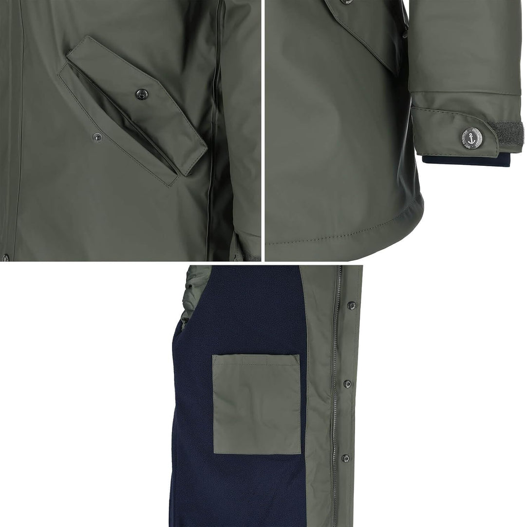 Herren Regenjacke Bergen - Herrenjacke Regenmantel Männer Jacke Gefüttert Winddicht Wasserdicht, S o