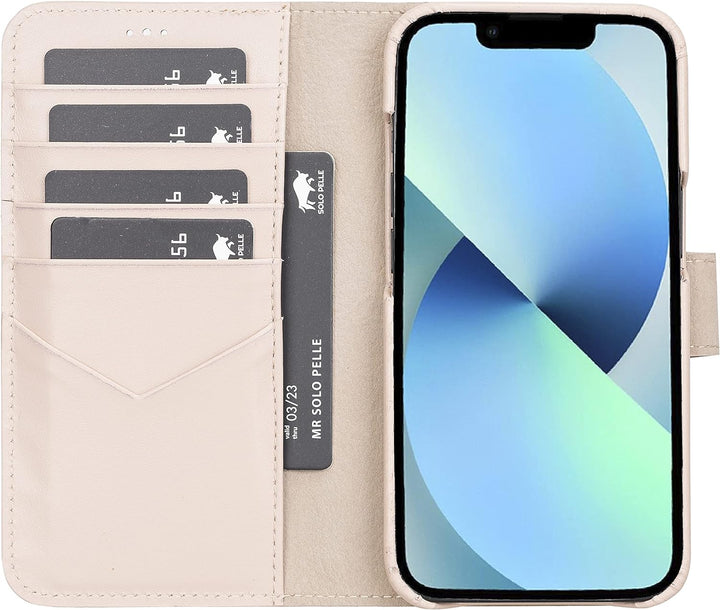 Solo Pelle Lederhülle kompatibel für iPhone 13 in 6.1 Zoll abnehmbare Hülle (2in1) inkl. Kartenfäche