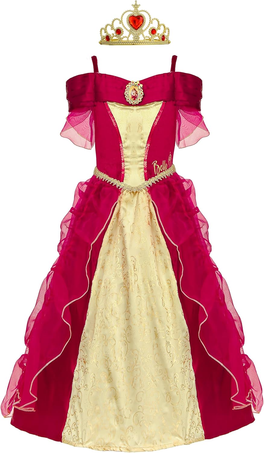 Sincere Party Mädchen Deluxe Prinzessin Fancy Kleid mit Accessoires 5T-6T/110-116 Rote Glocke mit Ti