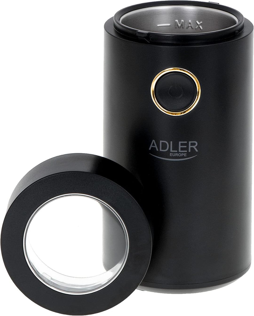 Adler AD 4446bg Elektrische Kaffeemühle aus Edelstahl, 150 W, Füllmenge bis zu 75g, Mühle für Kaffee
