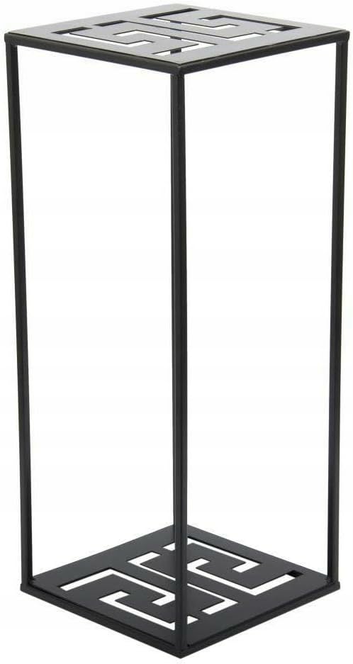 HowHomely Blumenständer Metall 60 x 24 cm - Blumenhocker mit Geometrischem Design - Schwarz Pflanzen