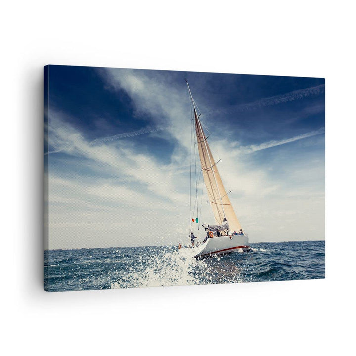 Bilder auf Leinwand Segeln Yacht Reise Leinwandbild mit Rahmen 70x50cm Wandbilder Dekoration Wohnzim