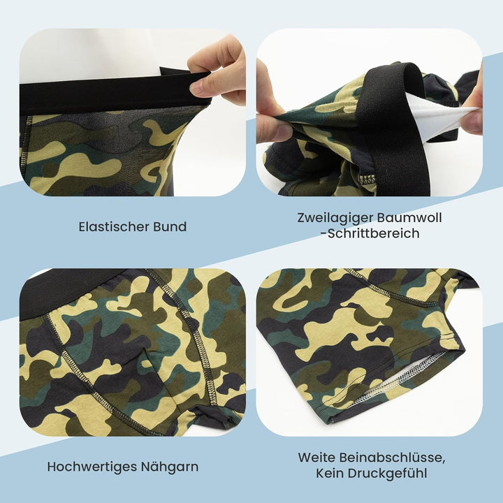 L&K-II 10er Pack Boxershorts Jungen Baumwolle Kinder Unterhosen Jungen Unterwäsche Atmungsaktiv Bequ