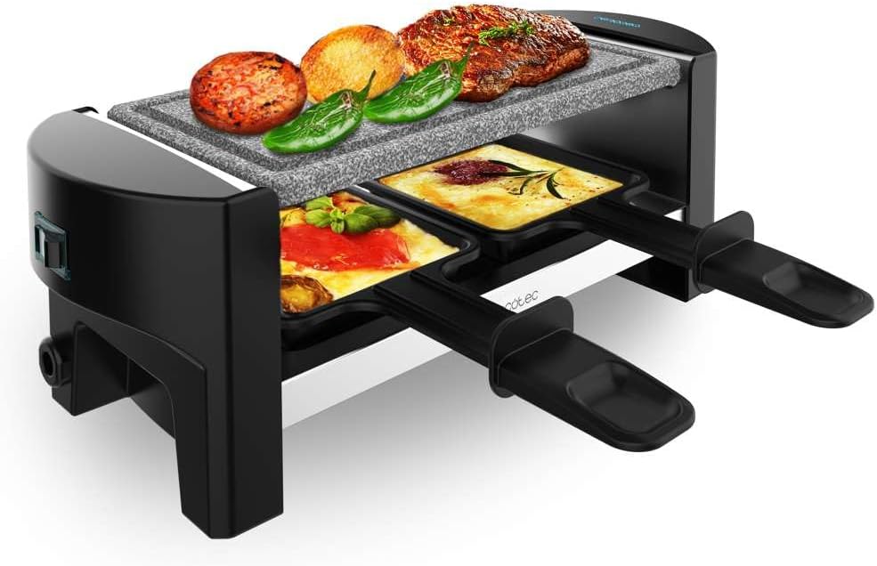 Cecotec Raclette mit elektrischem Grill für 2 Personen Raclette Cheese&Grill 3200 Pocket AllStone. 3