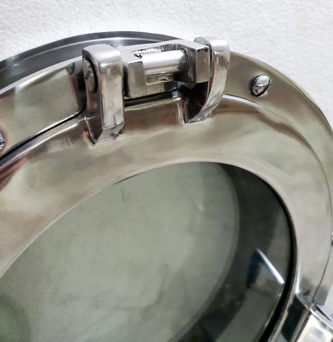 Marine Nautical Store Bullauge aus Glas, 30,5 cm, glänzend, silberfarben