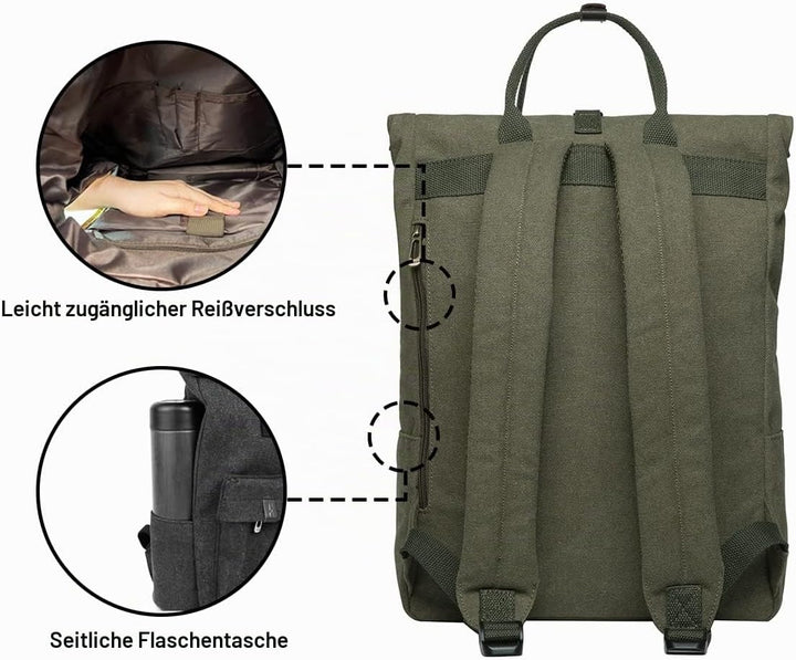 KAUKKO Elegante tragbare Schultasche Daypacks Einheitsgrösse Grün-k1047-2, Einheitsgrösse Grün-k1047