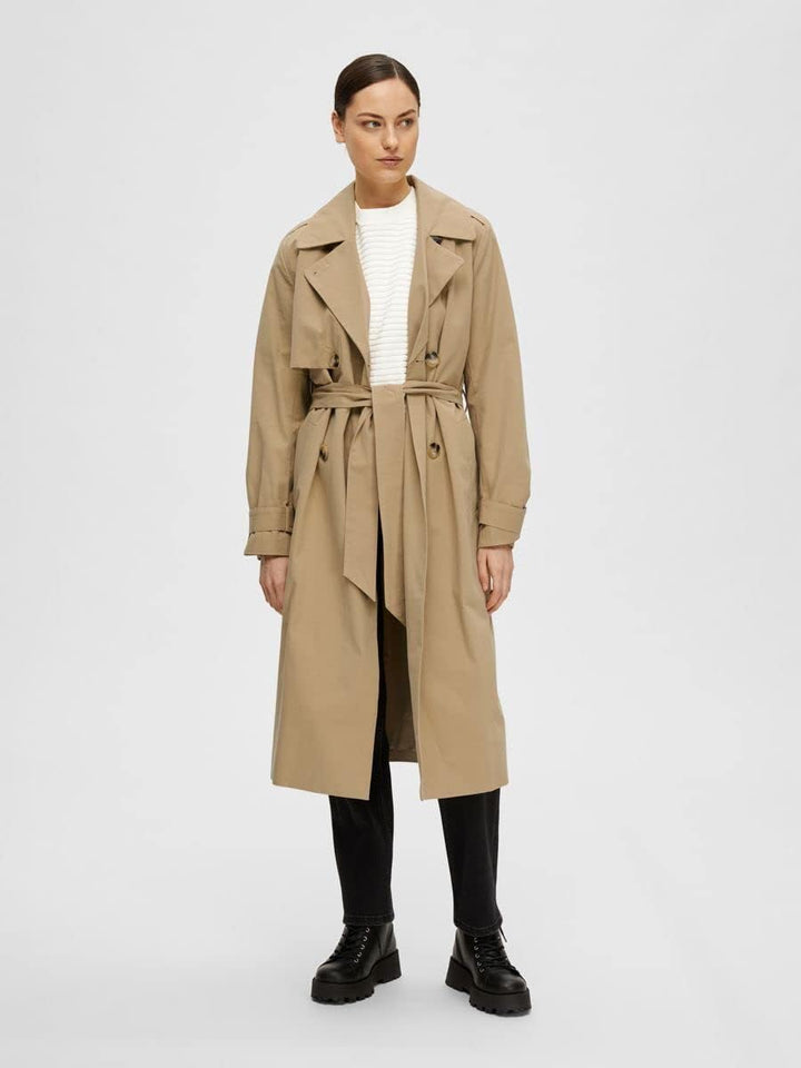 SELECTED FEMME Female Trenchcoat Zweireihiger 42 Cornstalk, 42 Cornstalk