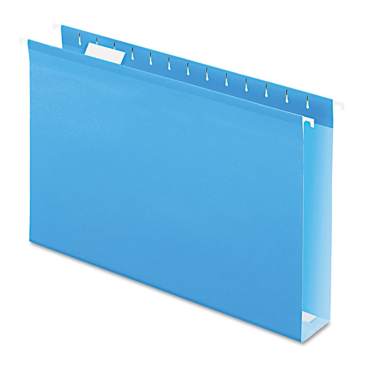 Pendaflex 04153X2 BLU Extra Capacity Verstärkte Hängemappen, 5,1 cm, legale Grösse, Blau, 1/5 Schnit