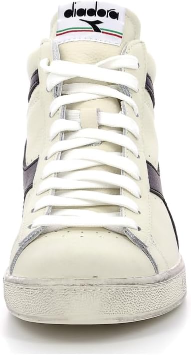Diadora Unisex Game L High Waxed Hohe Sneaker 41 EU Weiss Schwarz, 41 EU Weiss Schwarz