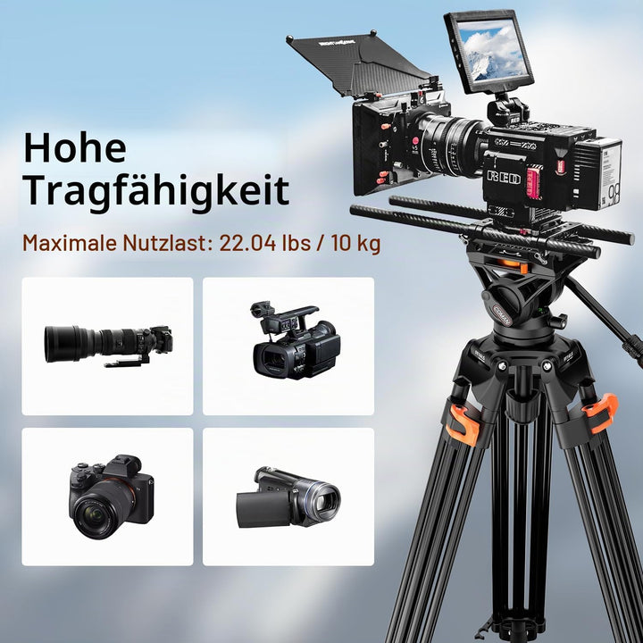 COMAN 186CM Stativ Kamera - Aluminium Mit Camera Tripod 360° Flexibles Schwenken &amp; +90°/-70° Neigen,