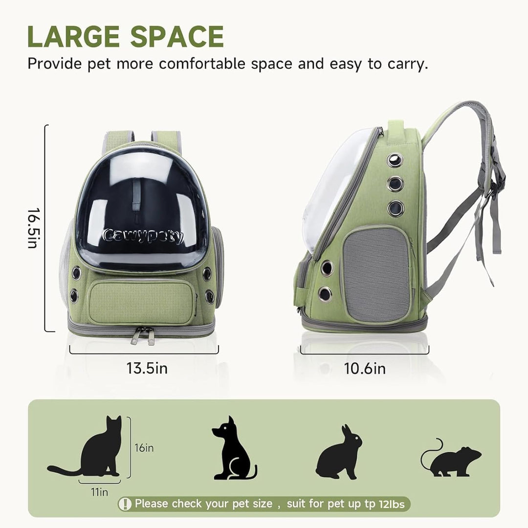 Cawypety Katzenrucksack, atmungsaktiv, grosser Raum, Blasen-Haustier-Rucksack für Kätzchen, kleine H