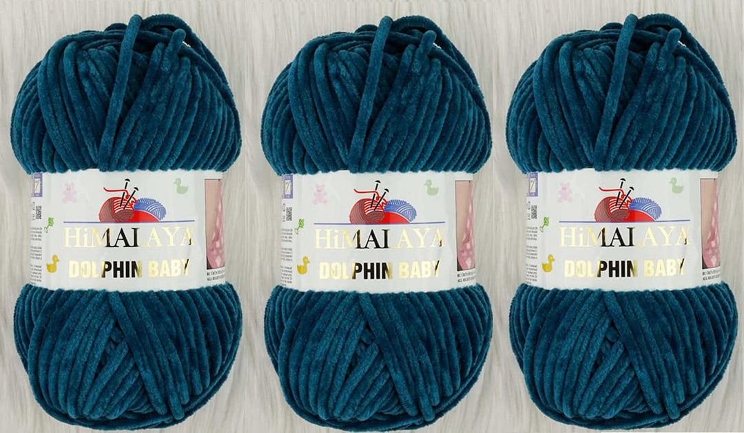 3 Knäuel Himalaya Delphin Baby Garn 395 Meter 3 x 100 g super sperriges Babydeckengarn (80348), 8034