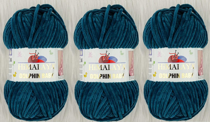 3 Knäuel Himalaya Delphin Baby Garn 395 Meter 3 x 100 g super sperriges Babydeckengarn (80348), 8034