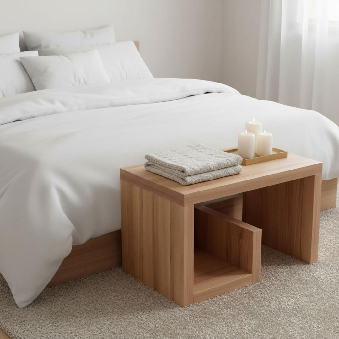 levandeo Couchtisch Gustav Kernbuche B x H x T: 59x37x36cm Holz Beistelltisch Keine Montage Fest ver