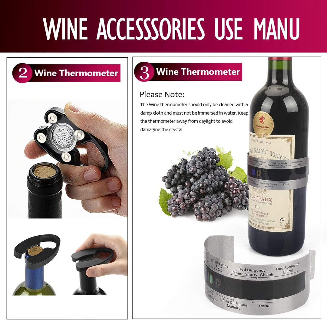 ZBPASL Korkenzieher Set in Holzkiste Geschenk,Luxus Weinöffner,Wein Sommelier Sets mit Flaschenöffne