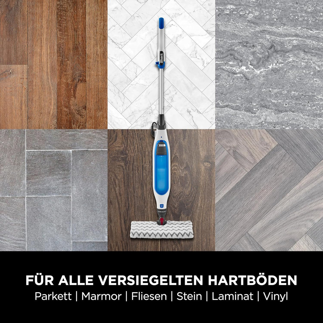 Shark Dampfreiniger Klik n´ Flip Smartronic Standard Dampfmopp [S6001EU] mit 2 doppelseitigen Dirt-G