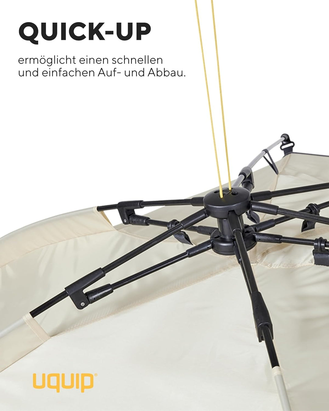 Uquip Strandmuschel Speedy XL Boulder I 170 x 115 x 230 cm I UPF 50+ Strandzelt zum Schutz vor Sonne