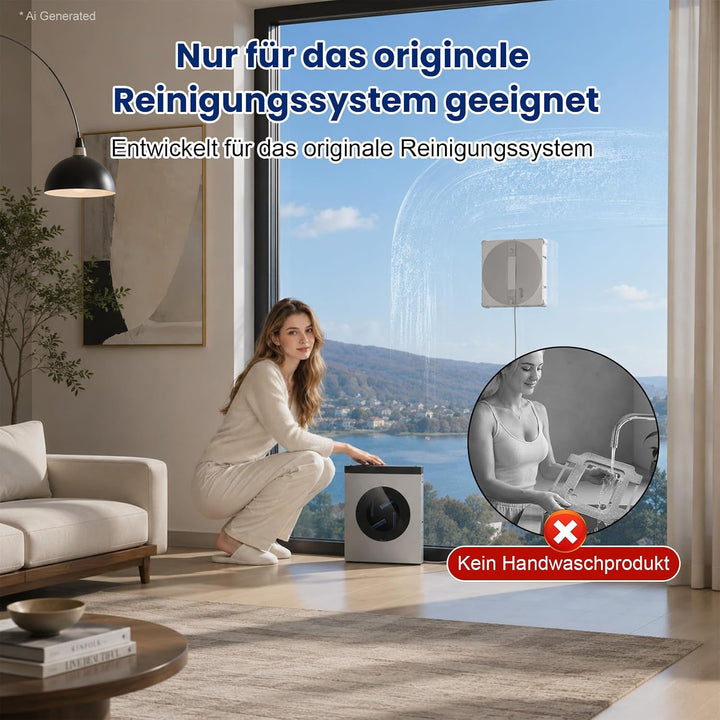 4 Stück Reinigungstücher für ECOVACS WINBOT W3 Omni Fensterputzroboter | Ersatz Wischpads mit Halter