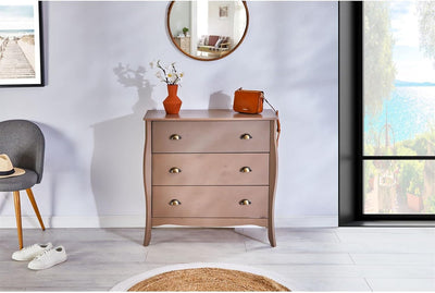 IDIMEX Kommode Antoinette, schönes Sideboard im Barockstil, antike Anrichte aus Kiefer in Taupe, pra