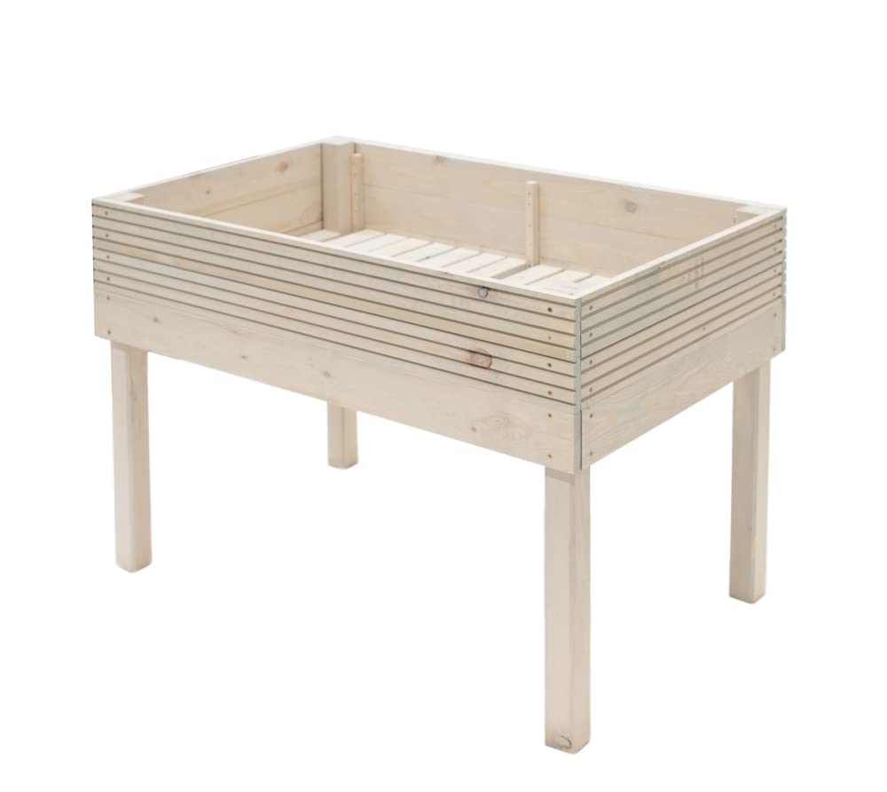 WESTMANN Hochbeet Frieda aus Holz | 75x119x79 cm Hell | Kräuterbeet für Garten &amp; Terrasse | Holzhoch
