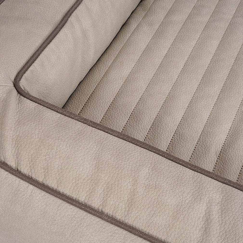Knuffelwuff Orthopädisches Hundebett aus Laser gestepptem Kunstleder Montego M-L 85 x 65cm Grau, M-L