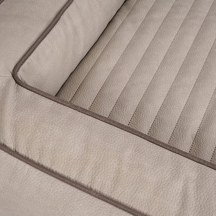 Knuffelwuff Orthopädisches Hundebett aus Laser gestepptem Kunstleder Montego M-L 85 x 65cm Grau, M-L