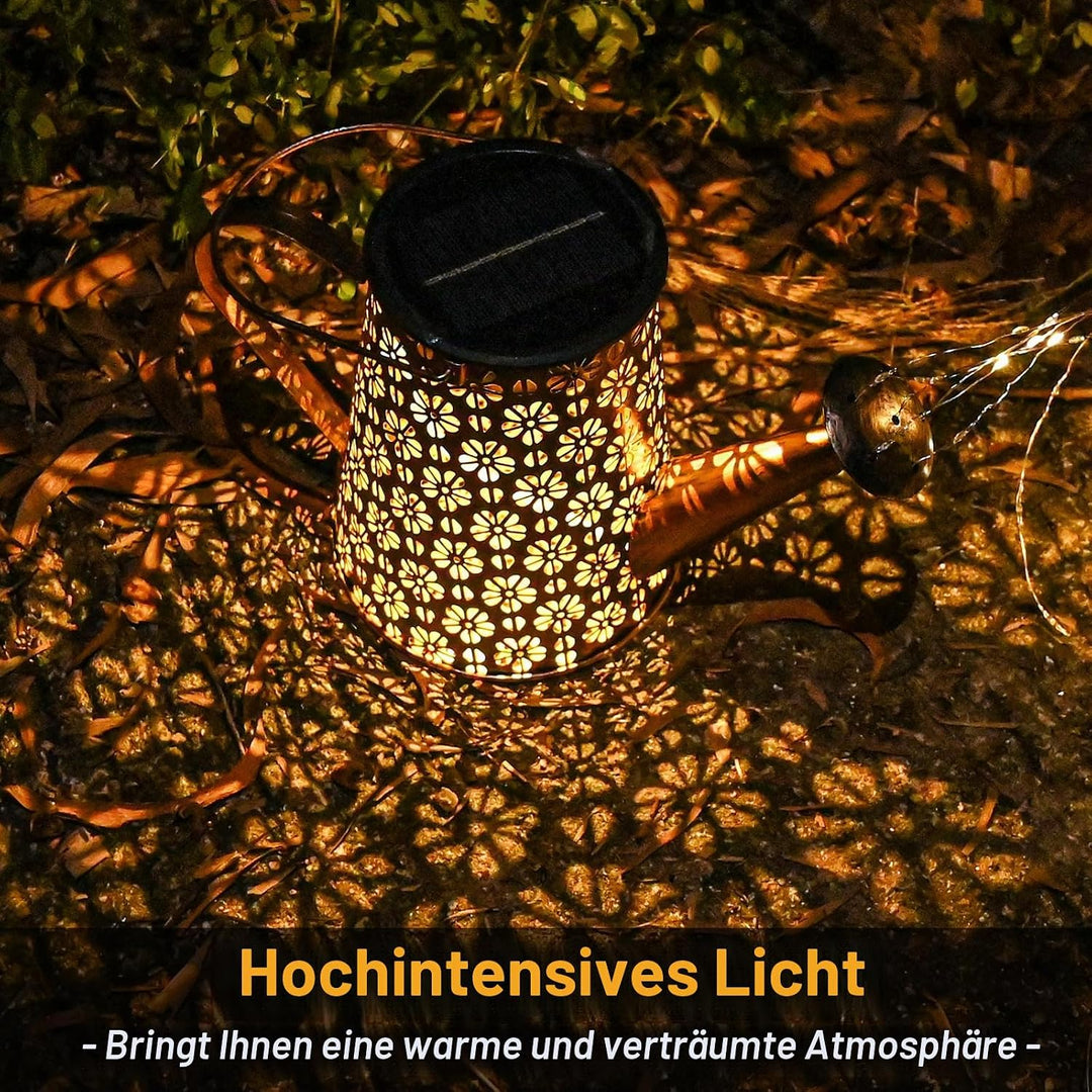 GuKKK Solar Giesskanne mit Solarlampen für Aussen, LED Lichter, Gartendeko Modern Stil, Lichterkette