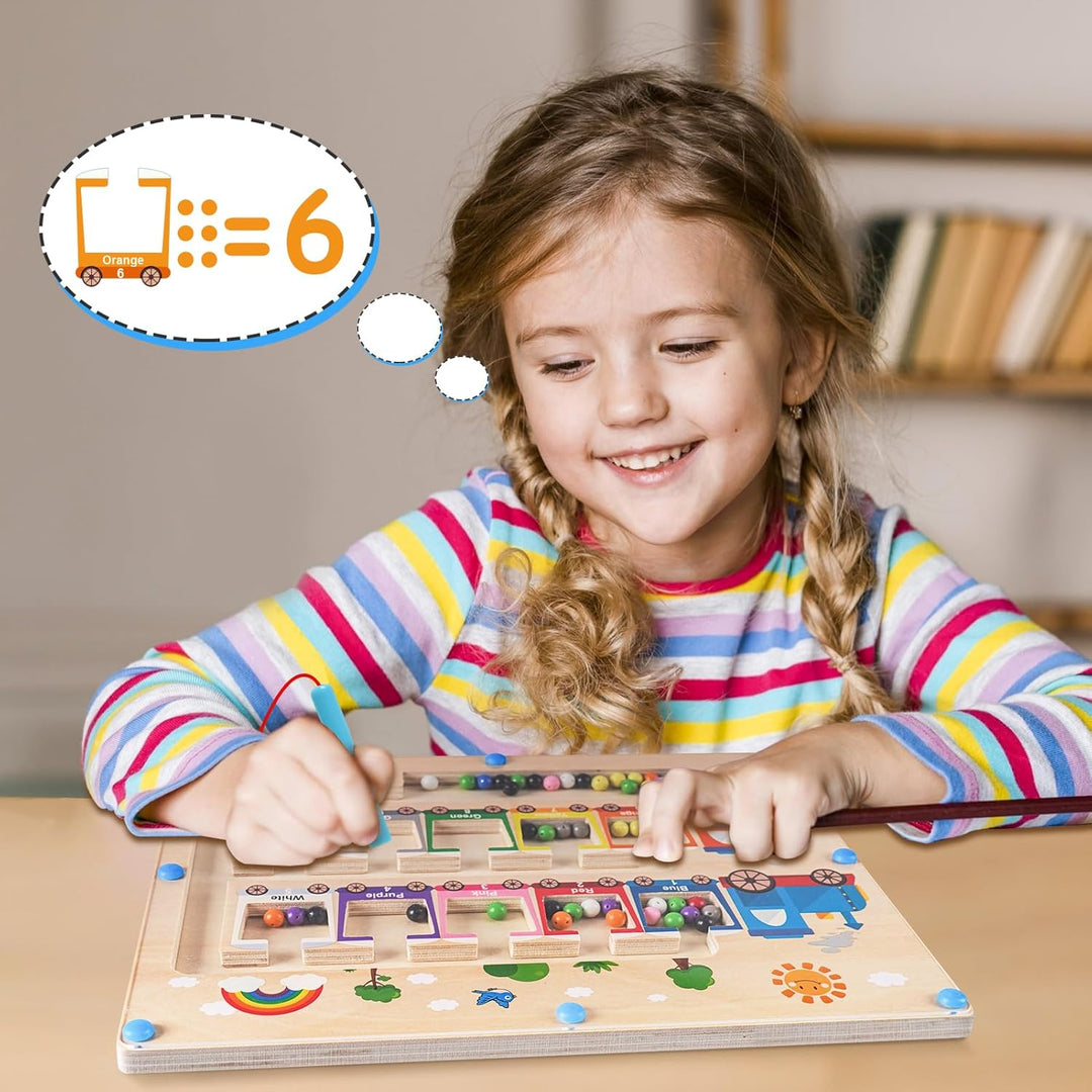 Montessori Spielzeug Magnetspiel Labyrinth ab 2 3 4 5 Jahre, Holzspielzeug Kinderspielzeug Lernspiel