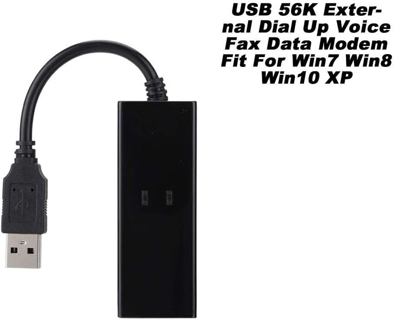 USB-Faxmodem, 1-Port USB 56K Externes DFÜ-Sprachfax-Datenmodem Geeignet für Win7 Win8 Win10 XP