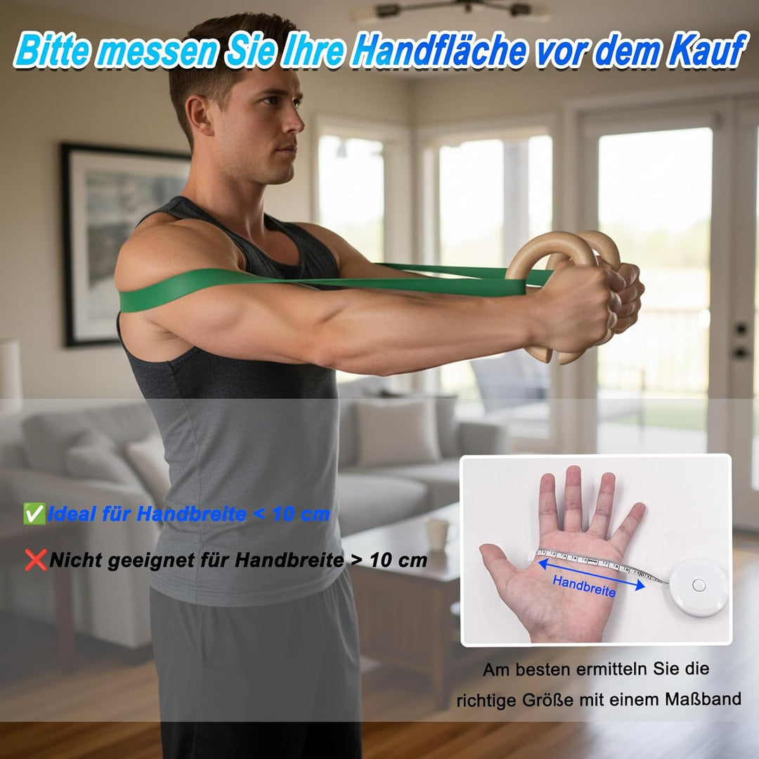 J Bryant Widerstandsbänder mit Klimmzughilfe, einzigartige, vielseitige Übungsgriffe aus Holz mit Gr
