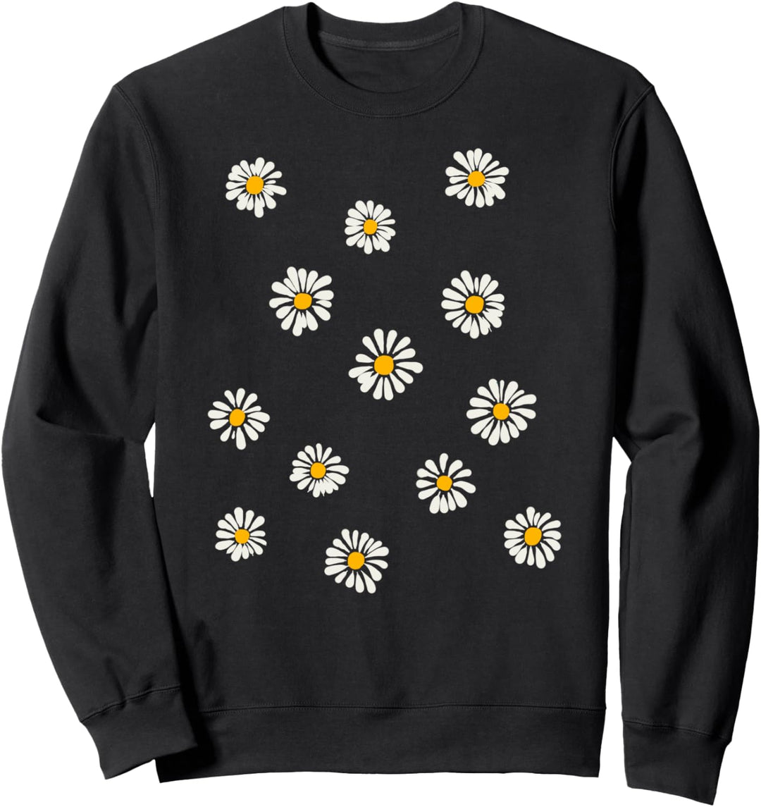 Gänseblümchen-Design, Kamille und Margueriten, Vintage-Stil, Gänseblümchen-Design Sweatshirt
