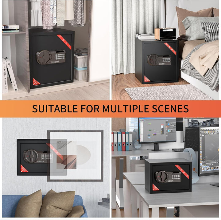 Safe Tresor 21L, Stahl Safebox, Tresor mit Zahlenschloss | Möbeltresor, Code-Alarmanlage, Herausnehm