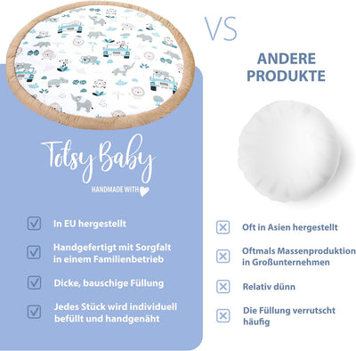 Bodenkissen Kinder 100 cm - Kuschelecke Kinderzimmer Boden Matratze Rund Krabbeldecke für Baby Gepol