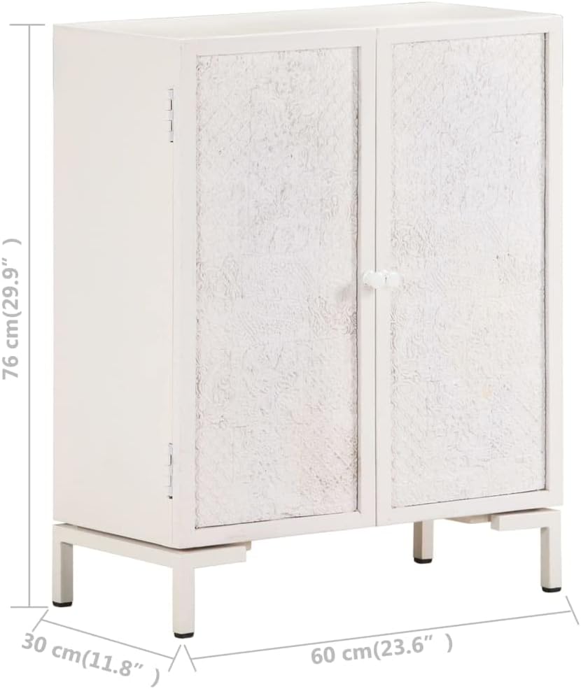 vidaXL Mangoholz Massiv Sideboard mit 2 Türen Rustikal Kommode Anrichte Mehrzweckschrank Beistellsch
