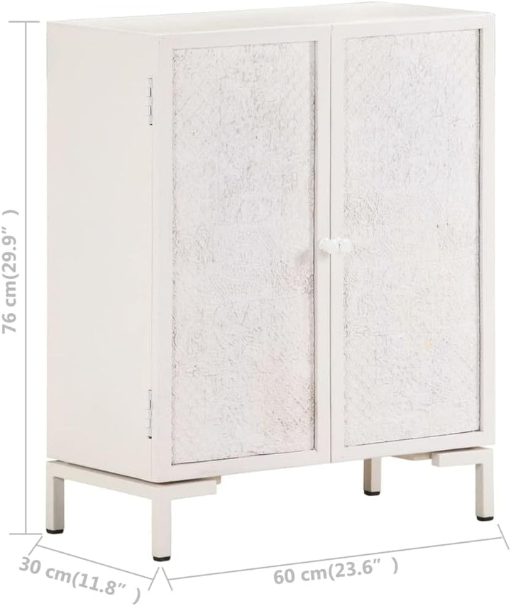 vidaXL Mangoholz Massiv Sideboard mit 2 Türen Rustikal Kommode Anrichte Mehrzweckschrank Beistellsch