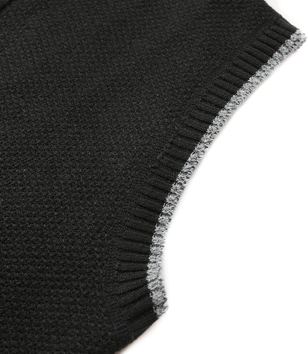 YOUTHUP Herren Weste Strickweste Fleece-Fütterung Ärmellose Strickjacke mit Stehkragen Winter Herren