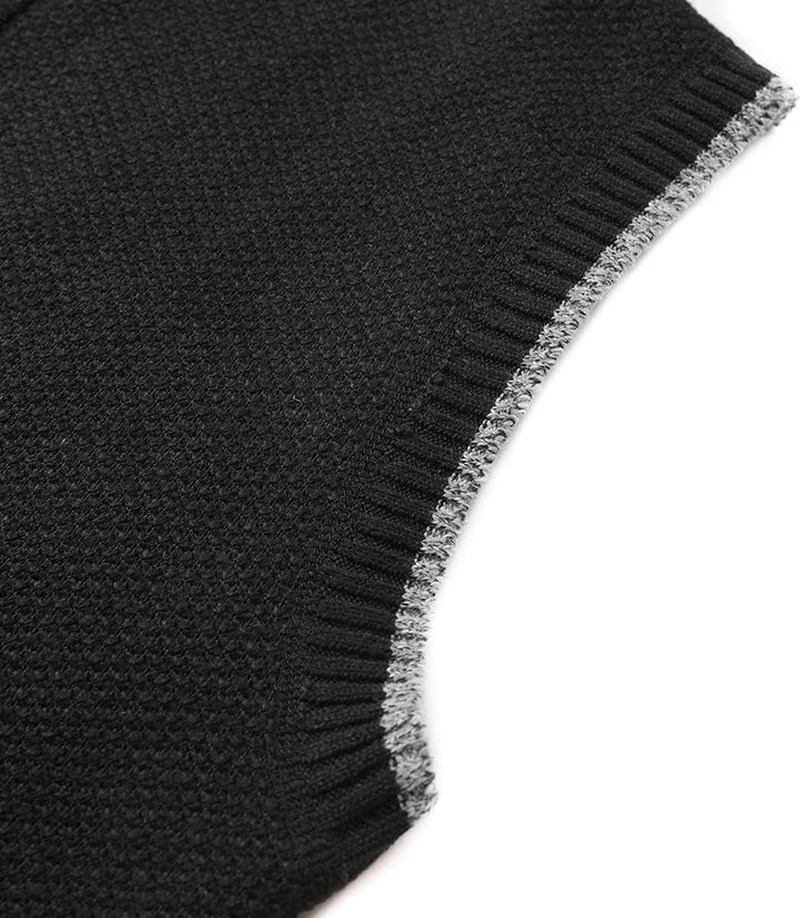 YOUTHUP Herren Weste Strickweste Fleece-Fütterung Ärmellose Strickjacke mit Stehkragen Winter Herren