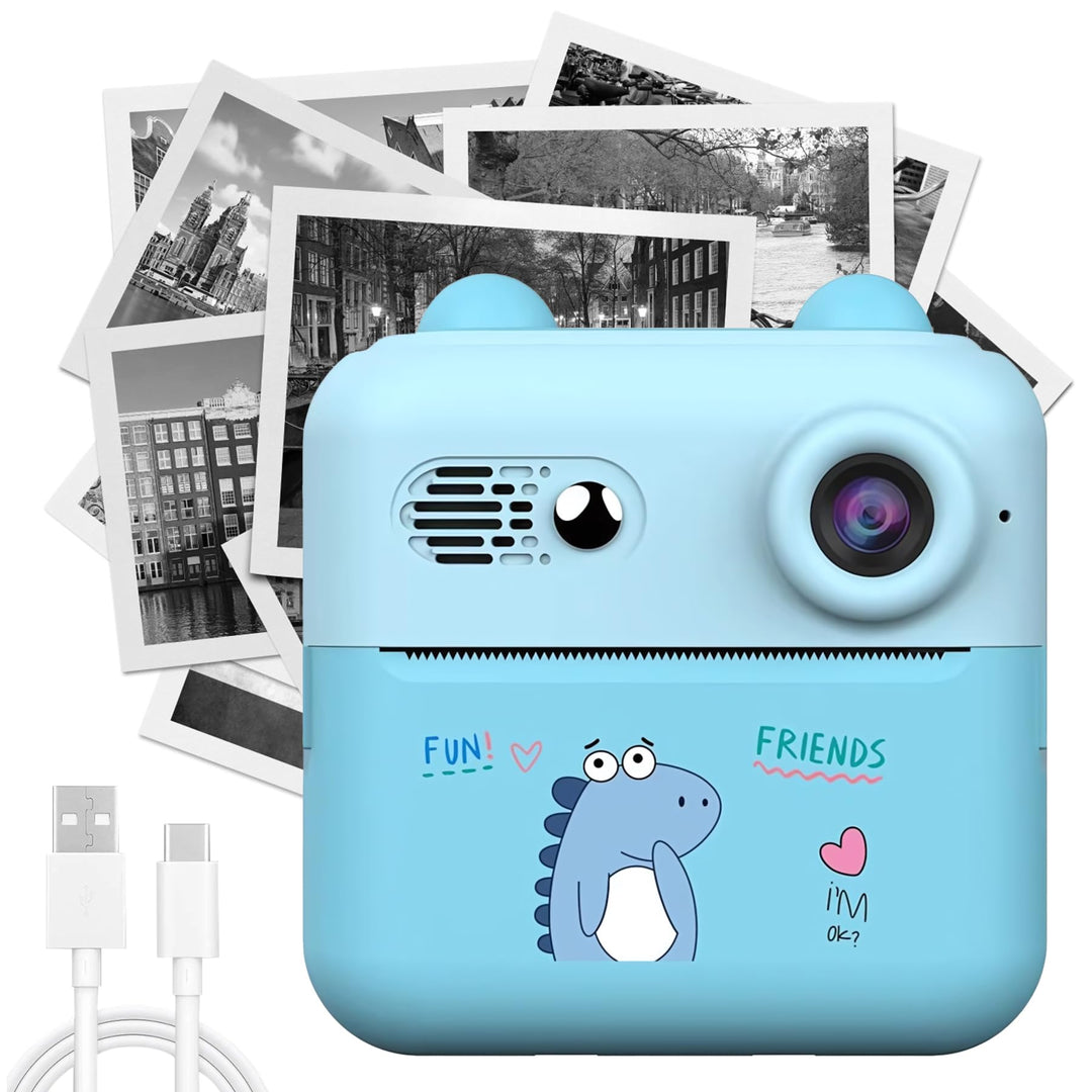 Kinder Digitalkamera 50 Megapixel Full HD mit 2,4 Zoll Display, 16x Zoom, Tintenlosem Druck und Lang