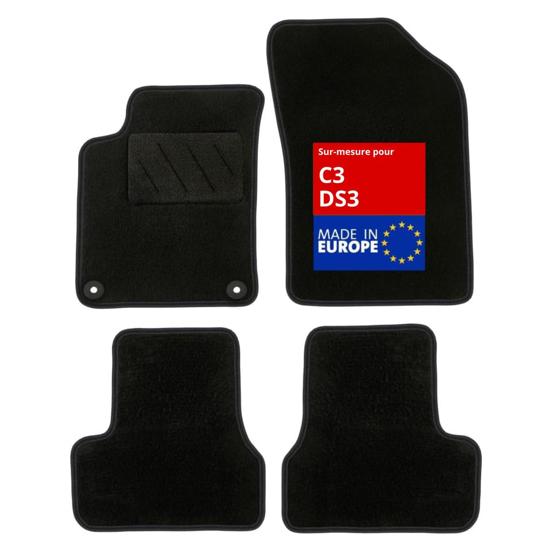 DBS Autofussmatte - nach Mass - 4-teilig - schwarzer Nadelfilz 600g/m² - Sortiment One - 1765726
