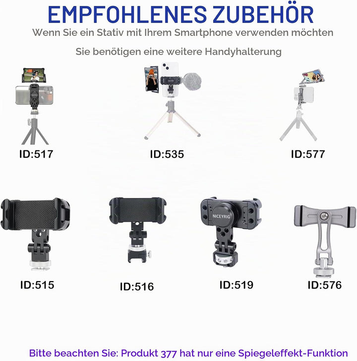 NICEYRIG Flip Screen Spiegelreflex Selfie Mirror für Kamera/Smartphone, Kamera-Flip-Bildschirm Faltb