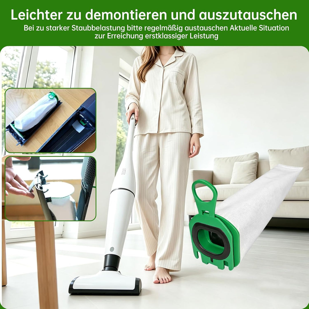 XIANGBIN 12 Stück Staubsaugerbeutel für Vorwerk Kobold VB100 Filtertüten Ersatz Beutel Zubehör Staub