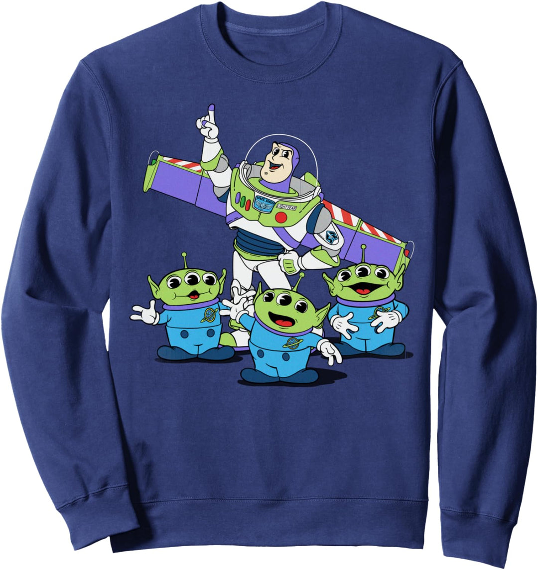 Disney Pixar Toy Story Buzz And Aliens Vintage Poster Sweatshirt
