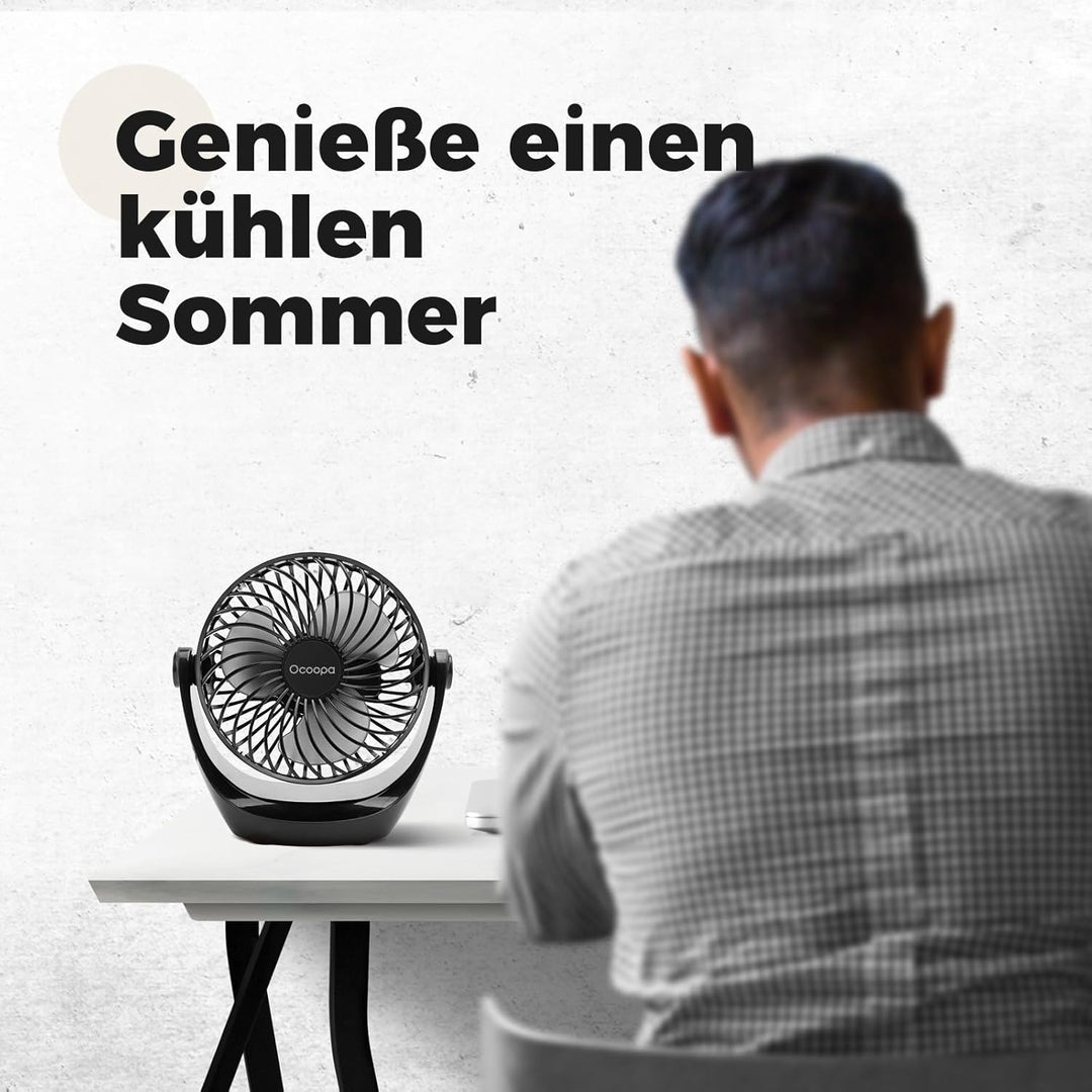 OCOOPA USB Ventilator, Ventilator klein Tischventilator mit starkem Luftstrom und Leise Betrieb 3 Ge