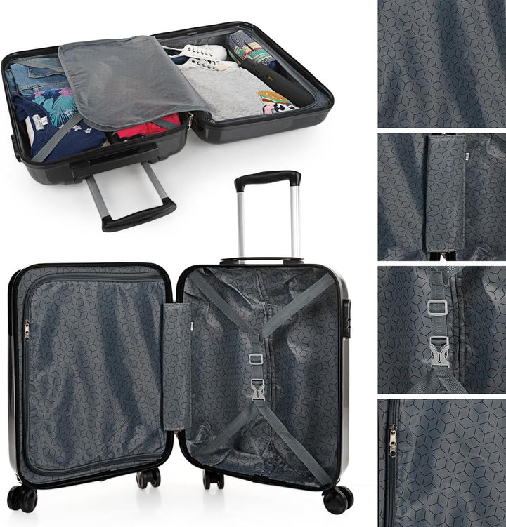 ITACA - Trolley Handgepäck Cabin Trolley Koffer Reisekoffer Hartschalenkoffer mit Zahlenschloss - Ka